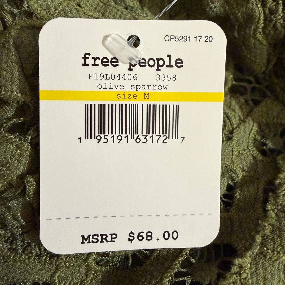 NWT Free People Olive Sparrow Lace Tiered Top ~ M - Picture 4 of 5